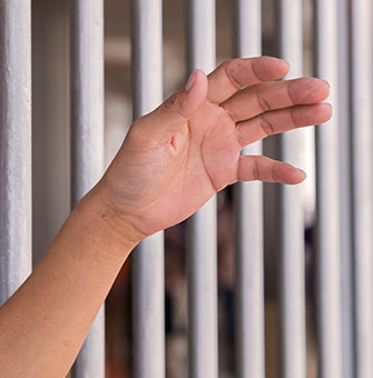 Hand Extending From Jail Cell in Chesapeake, VA
